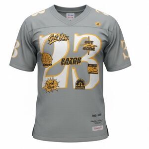 LeBron James x The Shop Mitchell & Ness Fest Gray Fashion Football Jersey